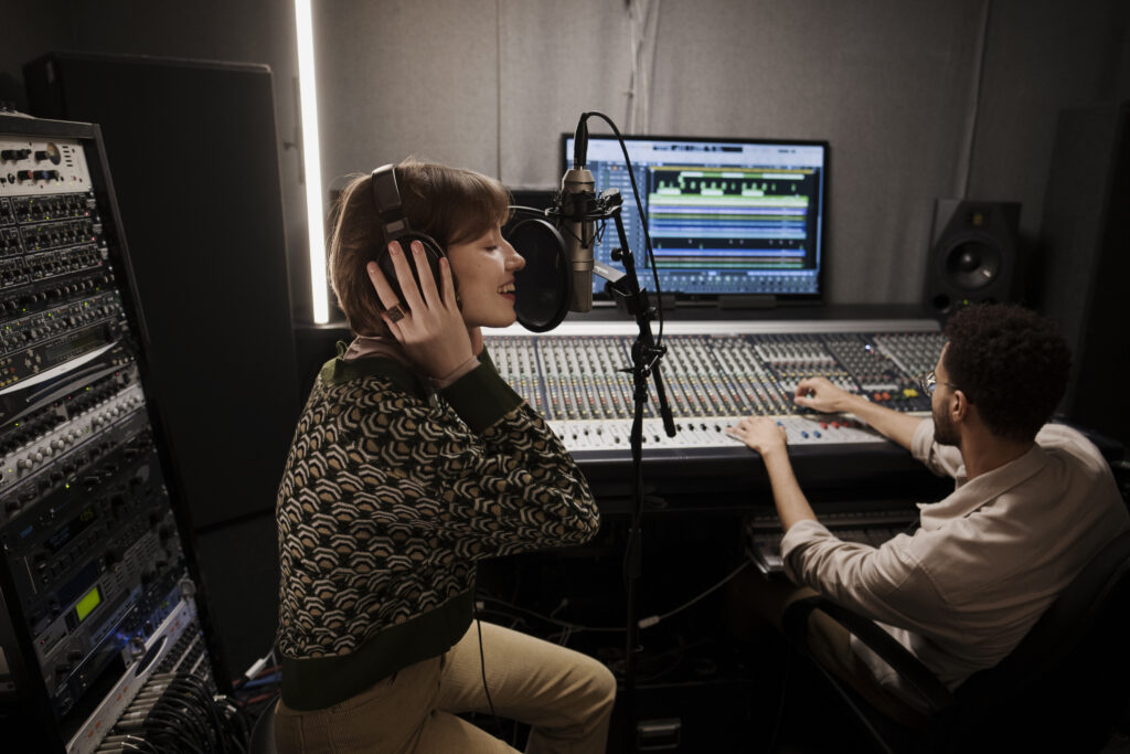 man-woman-making-music-medium-shot